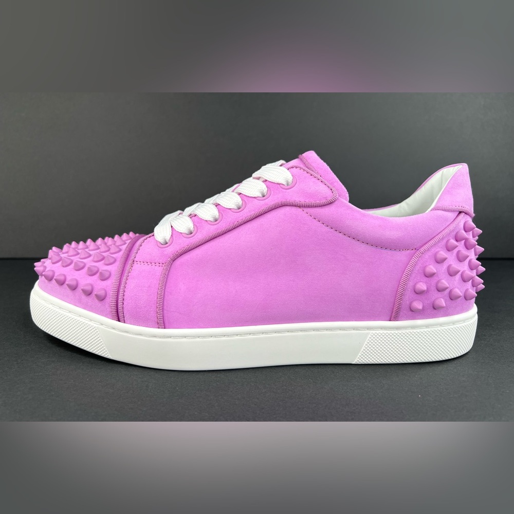 Christian Louboutin Vieira 2 Orlato Flat Bubble Gum Pink Women Sneakers EU 38 - Picture 4 of 13
